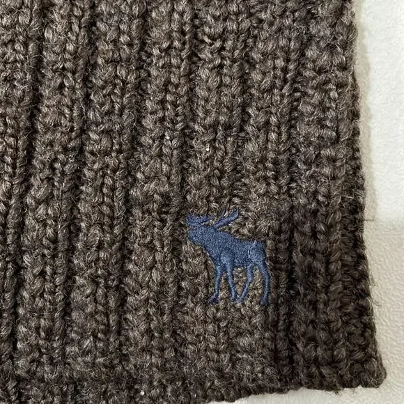 Abercrombie & Fitch Women’s Shawl Collar Sweater Size S Brown Chunky Knit Wool - Picture 4 of 7